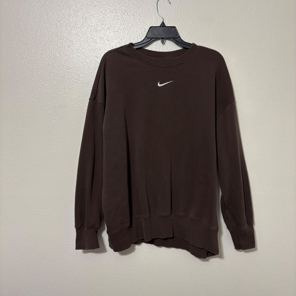 Nike L Sportswear Phoenix Fleece Oversized Crewneck Sweatshirt in Baroque Brown